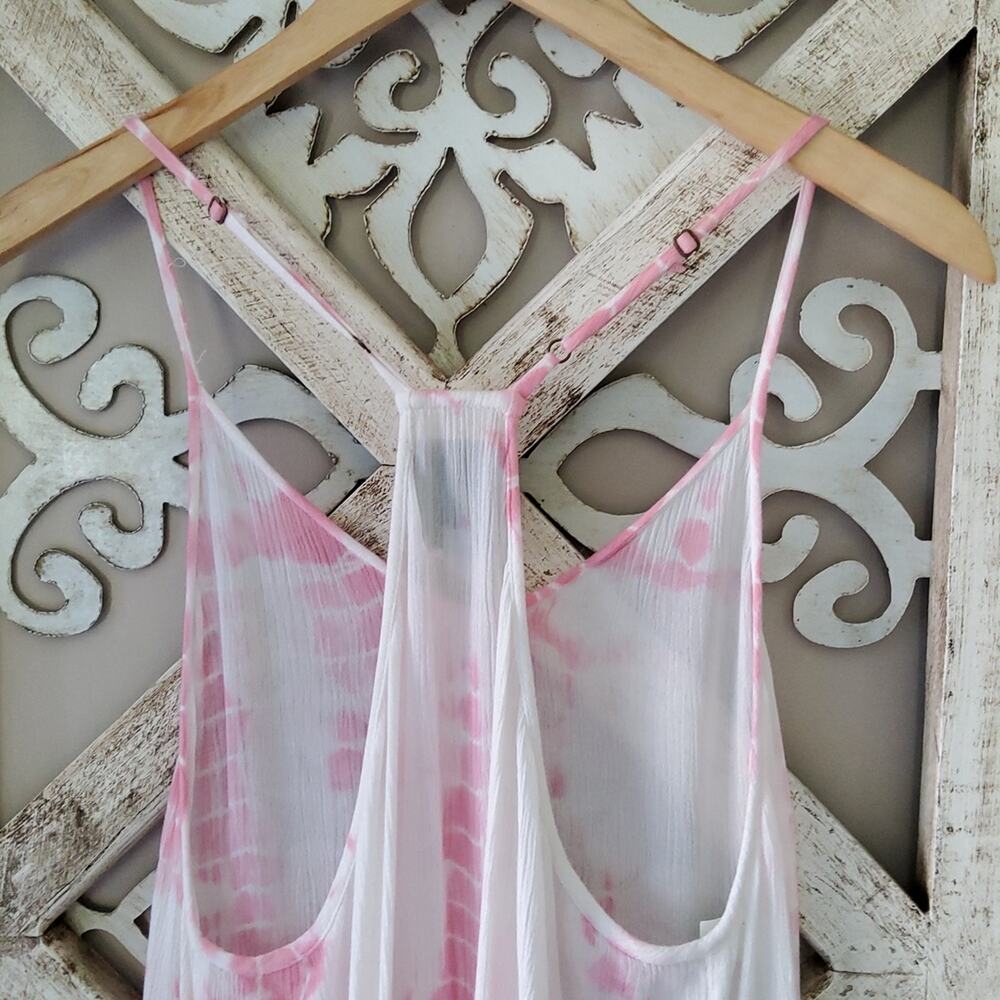 AREA Stars Women's Lia Tassel Mini Dress Racerback Straps in Tie Dye - Picture 7 of 8